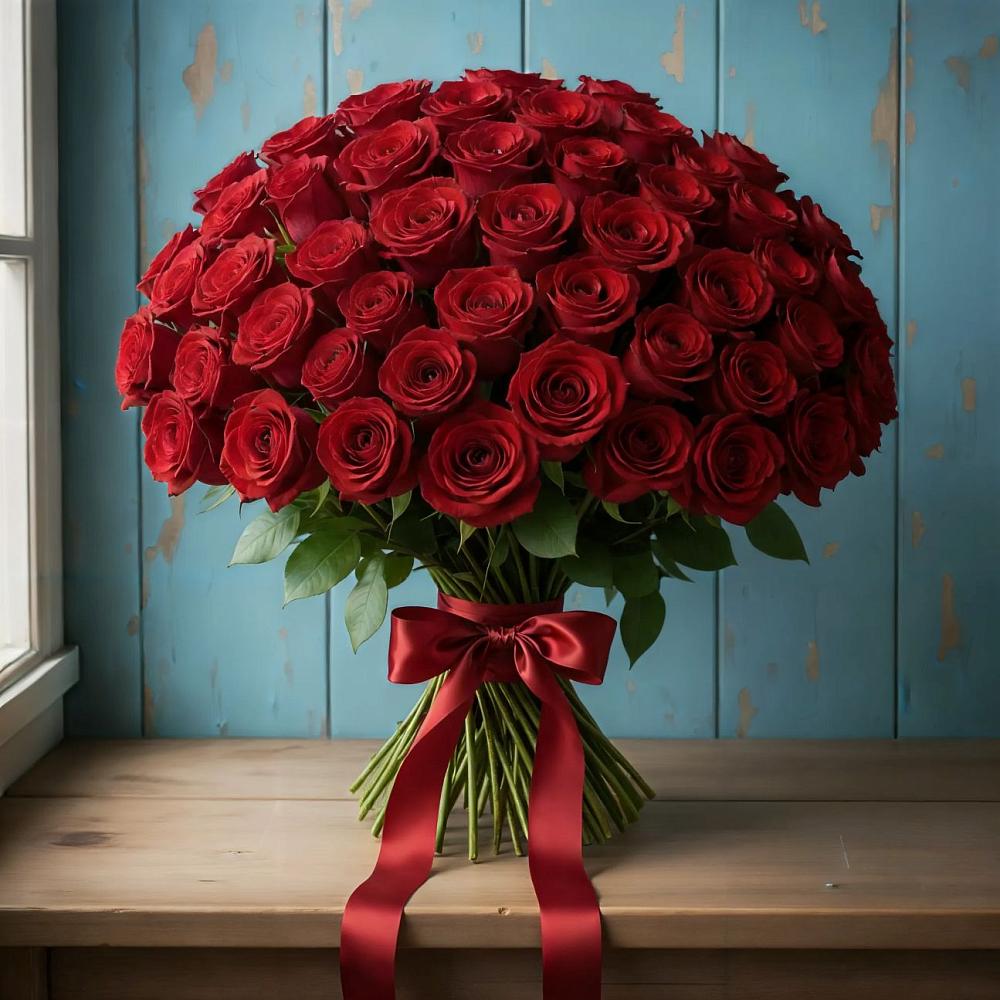 Букет Красные розы Блэк Меджик в Агидели