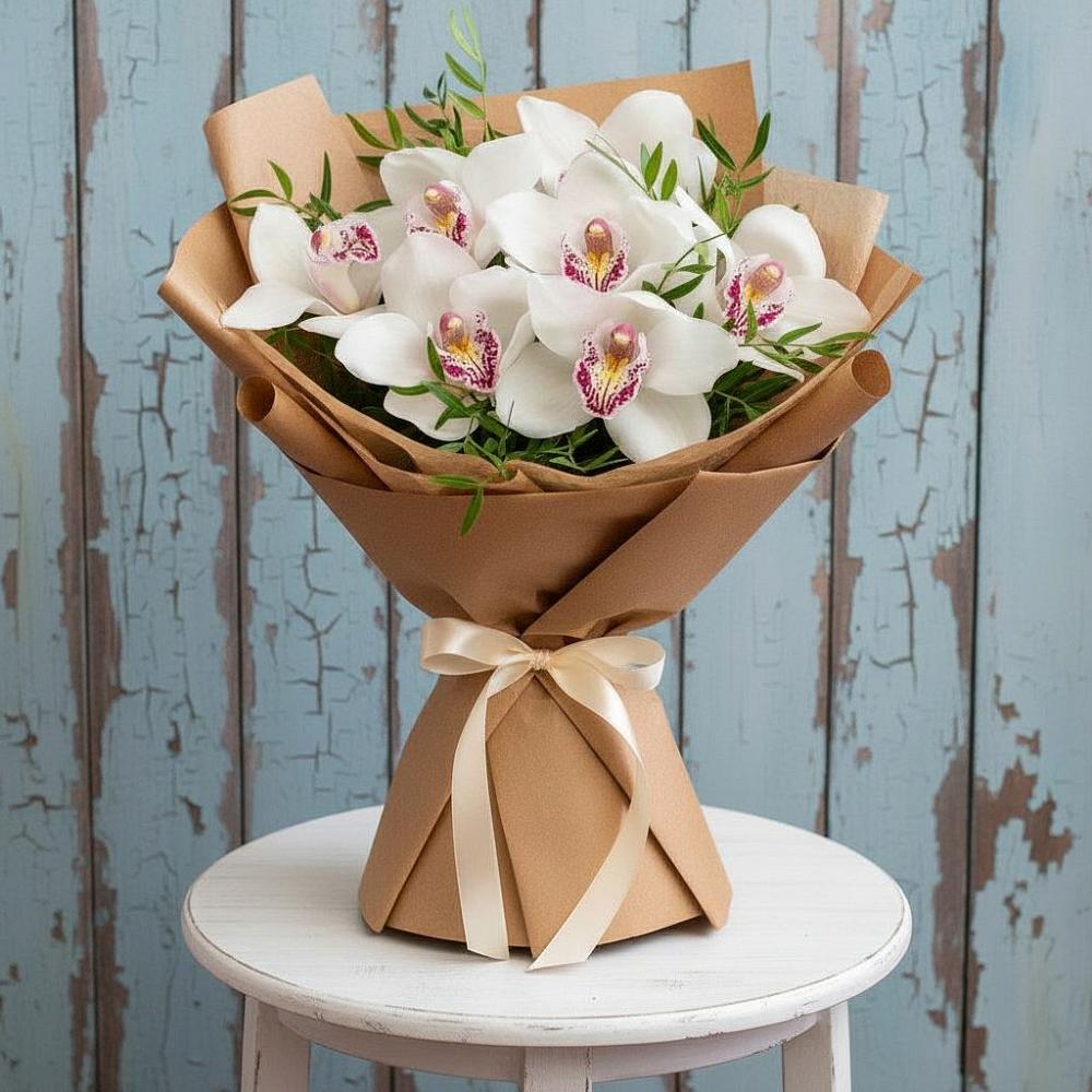 Букет цветов из: Орхидеи и Розы в Агидели