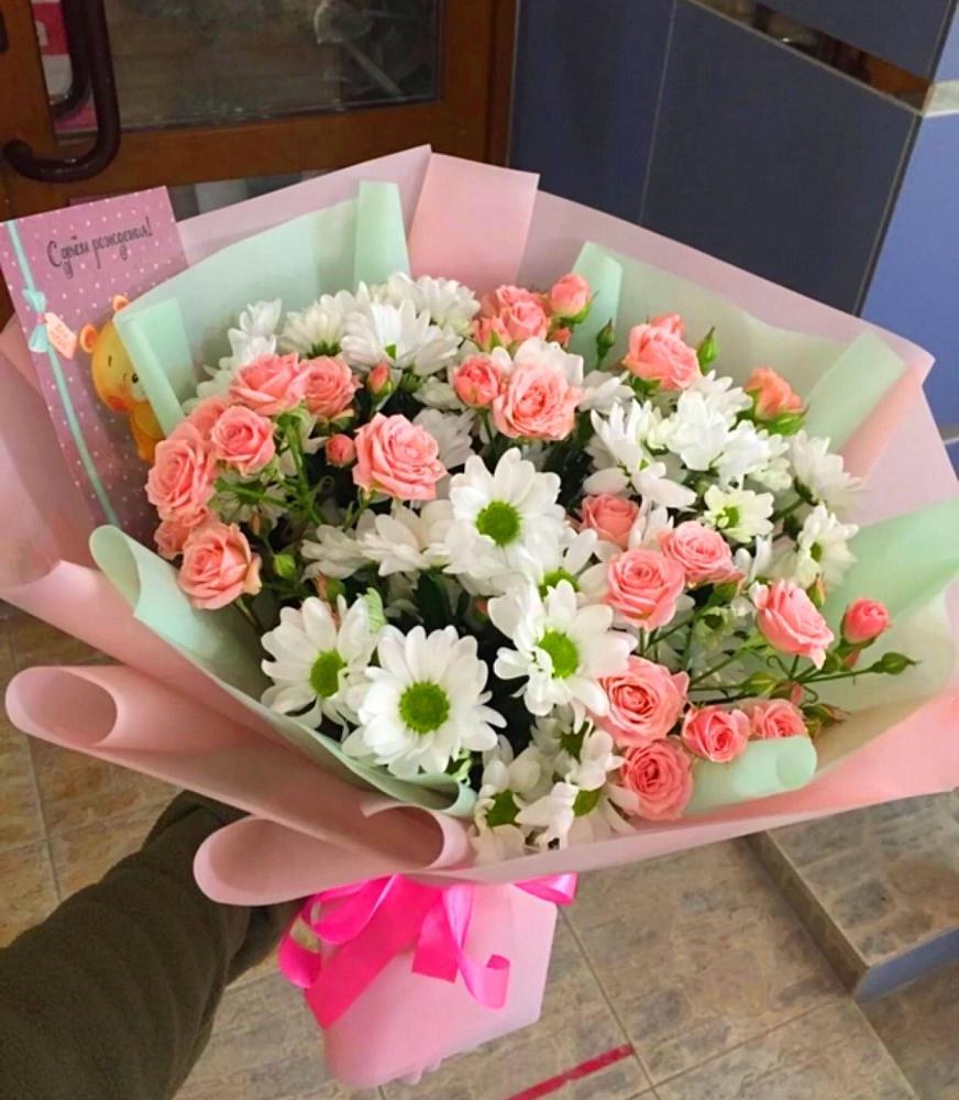 Букет цветов из: Розы и Хризантемы в Агидели