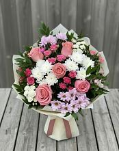 Букет цветов из:  Альстромерии, Гвоздики, Розы и Хризантемы в Агидели