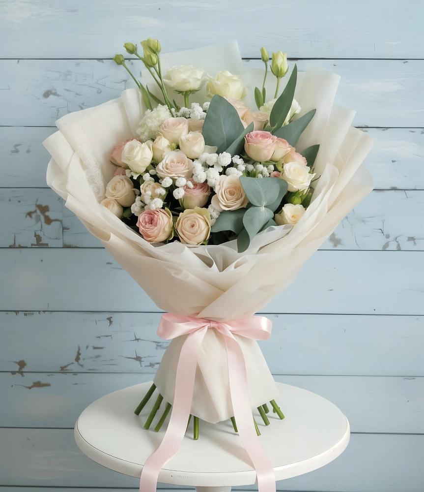 Букет цветов из: Розы и Лизиантусы в Агидели