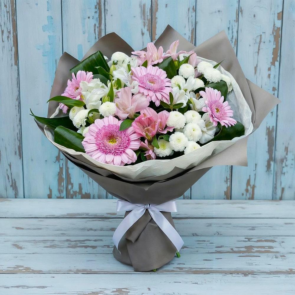 Букет цветов из: Герберы, Альстромерии и Хризантемы в Агидели