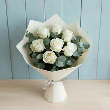 Букет Белые розы в Эвкалипте в Агидели