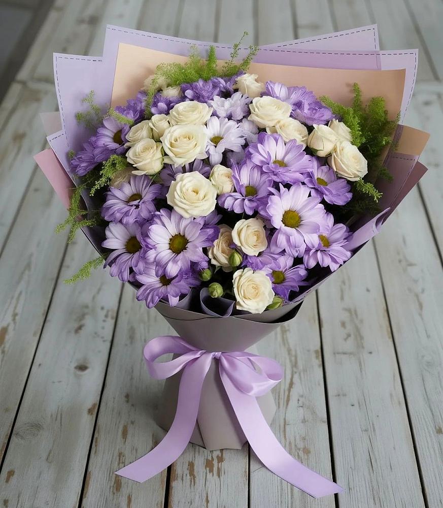 Букет цветов из: Хризантемы и Розы в Агидели